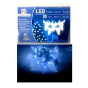 LED 20 Cool White Bulbs Steer Head Skull Western Cowboy String 5’ Lights Holiday