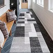 Carpet Runner Rug for Hallway, Non-Slip Washable Narrow Area Rugs 1m 1.5m 2m 2.5m 3m 3.5m 4m 4.5m 5m 6m Long Rug Runner with Rubber Backing, Soft Durable(120x450cm)