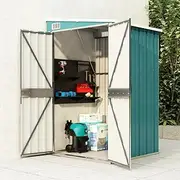 Garden Storage Shed, Outdoor Storage Shed Tool Store Cabinet Wall-Mounted Garden Shed Green 118x100x178 cm Galvanised Steel