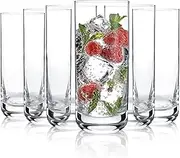 D.M DESIGN·MASTER [6-Pack,13.5 Oz -Premium Highball Glasses, Heavy Base Tall Bar Glass, Drinking Glasses for Water, Juice, Beer, and Cocktail.