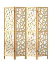 [Artiss] Clover Room Divider Screen 4 Panel in Natural