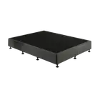 Palermo Queen Ensemble Bed Base Platinum Graphite Linen Fabric