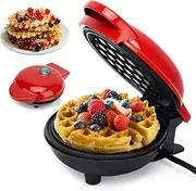 E ETRON Iron Mini Waffle Maker | Portable Electric Non-Stick Waffle Iron | Belgian Waffle Maker Makes 4 Inch Waffles