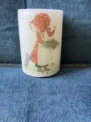 VTG HOLLY HOBBIE PILLAR CANDLE Cat pulling on Skirt Cookie Sheet
