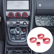 For Jaguar F-TYPE 13-2022 Car Air Condition Volume Ring Knob Trim Red Alloy Cap