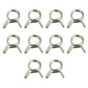 Double Wire Spring Hose Clamp, 50pcs 65Mn Steel 7mm Clips, Color Zinc Plated