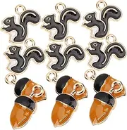 [PLAFOPE] 20pcs Squirrel Pine Cone Charms Jewelry Making Kit for Adults Charm Bracelet Kit Necklace
