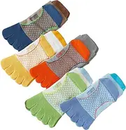 [SH-RuiDu] 5 Pair Kids Toe Socks Cartoon Five Finger Cotton Socks Breathable Ankle Socks