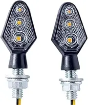 LED Indicator Blinkers Amber Lamp Accessories Motorcycle UN&IVE&RSAL Fr&on&t Rear Turn Signal LED Lights Amber 8mm MI&NI 12V Moto Indicator Lamp(2 Pcs-Transparent)