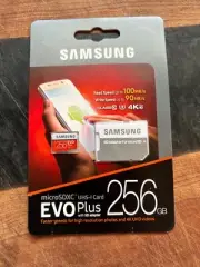 SAMSUNG EVO Plus 256GB MicroSD Micro SDXC C10 Flash Memory Card w/ SD Adapter
