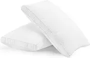 NY Threads Pillows, Bed Pillows for Sleeping, Gusset Pillows for Back, Stomach or Side Sleepers, Pillows for Bed (2, White, Queen)