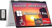 HP Envy x360 2-in-1 14" WUXGA Touchscreen Laptop, AMD Ryzen 5 8640HS, 16GB LPDDR5, 800GB Storage(512GB SSD+288GB Docking Station Set), AMD Radeon Graphics, Backlit Keyboard, Win 11 Pro, Silver