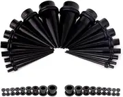 [BodyJewelryOnline] Stretching Taper and Tunnel Kit 36 Pieces Surgical Steel with Black IP Coated.
