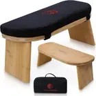 Folding Meditation Bench with Velvet Cushion Carry Bag Bamboo Yoga Stool