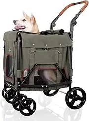 Ibiyaya Gentle Giant Pet Wagon Dog Cat Pram Carrier, Army Green
