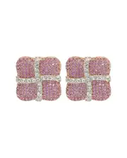 Suzy Levian Silver 0.02 ct. tw. Diamond & Gemstone Wrapped Earring
