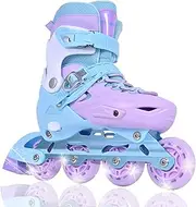 Adjustable Children's Inline Skates for Girls with Light Up Wheels, Roller Skates Blades for Youth Children Indoor & Outdoor Beginners