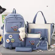 Adorable 5-piece Girls Backpack Set with Bear Design