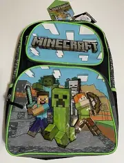 Official Minecraft Backpack 16 Inch Large School Bag 2024 New Design!