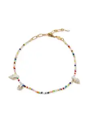 Anni LU Fiesta 18kt Gold-plated Beaded Anklet - Multicoloured 1 ONE SIZE