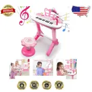 Rose Pink 31-Key Kids Piano Keyboard with Stool - Fun Musical Toy for Girls