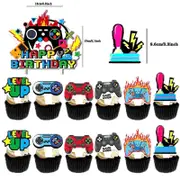 13pcs Game On Birthday Topper Cupcake Toppers Video Game Party Decoartions