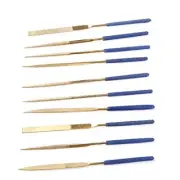 Mini Diamond Needle File Set,10pcs 3x140mm Titanium Coated Diamond Files for