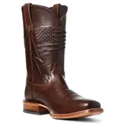 Ariat Men's Circuit Patriot Bar Top Brown Square Toe Boots 10036001