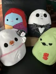 Set Of 4 Squishmallows 12” Nightmare Before Christmas Zero Oogie Boogie Disney