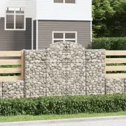 Arched Gabion Baskets 2 pcs 200x50x140/160 cm Galvanised Iron vidaXL