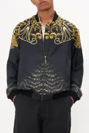 NEW CAMILLA SHADOWS OF ARMADA ZIP BOMBER JACKET UNISEX SILK XL rrp$699