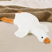 Heamoe Goose Plush Stuffed Animal 19.7'', Cute Swan Stuffed Plush Toys, Soft White Goose Duck Plushies Toys Sleeping Hugging Throw Pillow Doll Gifts for Kids Girlfriends