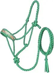 Coolhorse Tough 1 Cactus Printed Green Mule Tape Halter with 10' Lead Rope