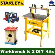 Stanley Jr. Kids Workbench Tool Set and 2 DIY Wooden Kits - Real Tools for Kids