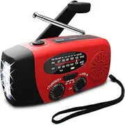 Emergency Weather Radio, Solar Powered Hand Crank FM/AM/NOAA Radio with 3 LED Flashlight and Power Bank for Smartphones