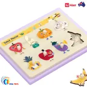 Fruit Vegetable Board Peg Puzzle Jigsaw Shape Sorting Early Wooden Education Toy