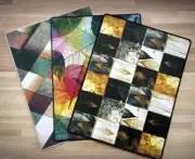 Miniature dollhouse carpets with colorful patterns. Rugs for 1/12 dolls.
