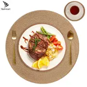 Set of 6 Round Braided Placemats 34CM Table Mats for Dining Tables Christmas Hal