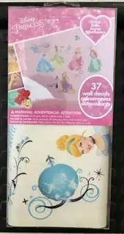 RoomMates 37pc Disney Princess *Glitter* Removable & Repositionable Wall Decals!