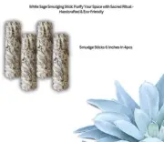 White Sage California Smudge Sticks 6 Inches x 4pcs Aroma Therapy Purification