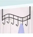 Heavy Duty Metal Over the Door 6 Hook Rack Hanger for Coats Hats Bags Organizer