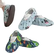 OUDQFCJ 2 Pairs of Reusable Shoe Covers with Non-Slip Sole, Flannel Cloth Overshoes for Homes, Libraries and Dust-Proof Workshops