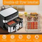 2Pcs Air Fryer Racks with Skewers Stainless Steel Air Fryer Skewer Rack BiPWl