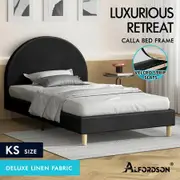 ALFORDSON Bed Frame King Single Mattress Base Platform Fabric Charcoal CALLA