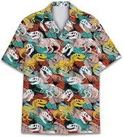 [HIHI GLOBAL] Hawaiian Shirt for Men Women Funny Hawaiian Shirt Mens Summer Beach Aloha Short Sleeve Casual Button Down