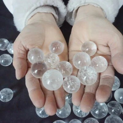 2.2LB 50Pcs Natural White Clear Quartz Crystal Sphere Ball Healing 22-25mm