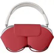 Compatible For Airpods Max Case with Sleep Mode PU Leather Headphone Cover Red
