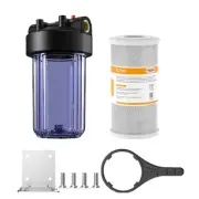 10 Inch Clear Whole House Water Filter Housing 10" x 4.5" CTO Carbon Filtration