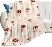 Mushroom Blanket for Girl Women Soft Warm Red Mushroom Stuff Decor Fleece Throw Blanket Plush Cozy Mushroom Lightweight Flannel Gifts Blankets for Adults Kids 50''X40''