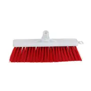 SYR Soft Push Nylon Bristles Broom 30cm Head Floor Yard Cleaner/Sweeper Red